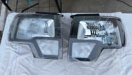 09-14 Ford F-150 Black Clear Reflector Headlights