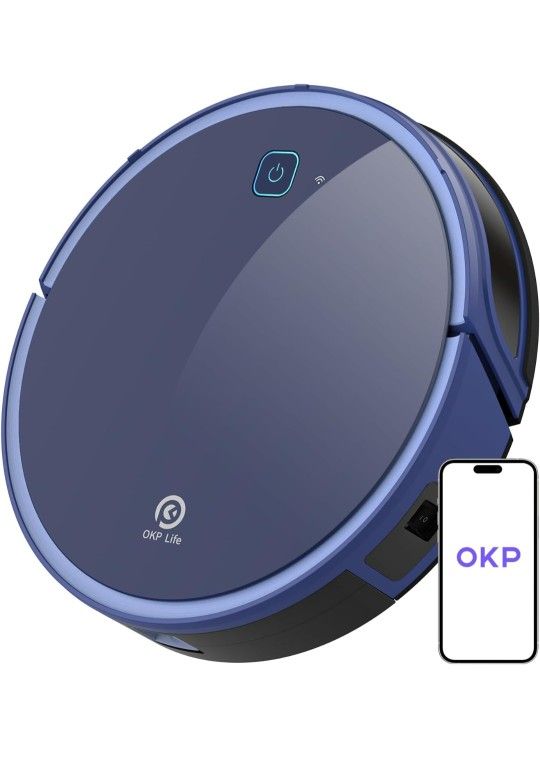 OKP K7 Robot Vacuum Cleaner, Strong Suction, Slim, Quiet, Robotic Vacuums Cleaner for Home, APP/WiFi/Voice Control, Ideal for Pet Hair, Hard Wood