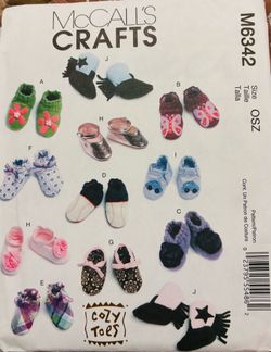 Baby Shoes Boots McCall's M6342 Sizes S-L New Uncut