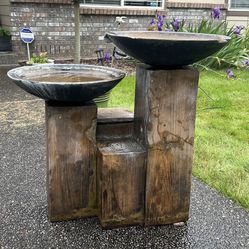 Outdoor Fountain~2 Bowl Water Feature~31-1/2” Tall