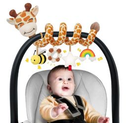 Stuffed Spiral Car Seat Baby Toys 6-12 Months, Infant Giraffe Sensory Toys