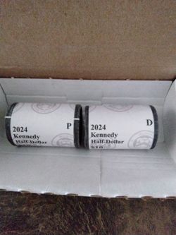 Two rolls 2024 Kennedy half dollars uncirculated from mint