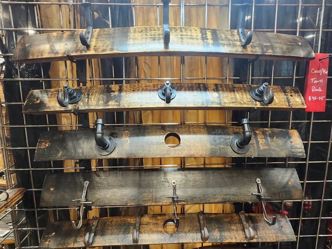 Bourbon Barrel Coat Racks / Hangers