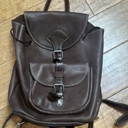 Roots, Leather Backpack, Made In Canada.