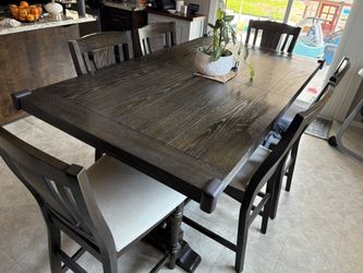 Solid Wood Dining Table Set With Matching Server