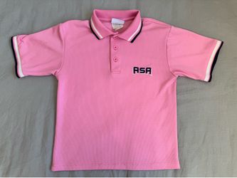 ASA Amateur Softball Association Medium Polo Shirt Pink Baseball Golf Unisex Short Sleeve (Silver Lake)