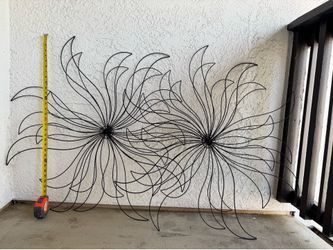 Black Metal Flower Wall Art 2pcs Vintage Pier 1 Imports