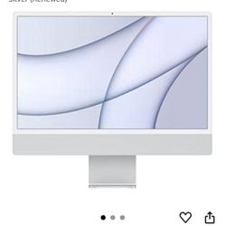 2021 Apple iMac with Apple M1 Chip with 8-core CPU (24-inch, 8GB RAM, 256GB SSD Storage) (QWEA WWE Silver 