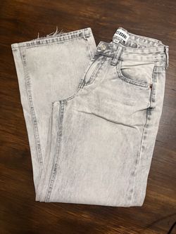 Gray low rise jeans