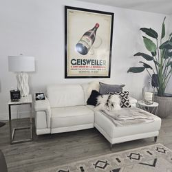 Nicoletti PORLAND Off White Italian Leather Sofa