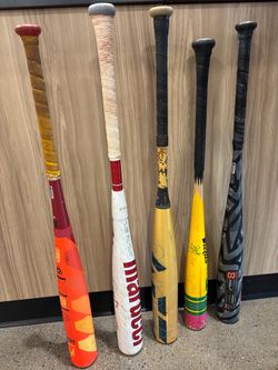 Lot of 5 Used Baseball Bats