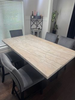 6 piece porcelain / marble  table set