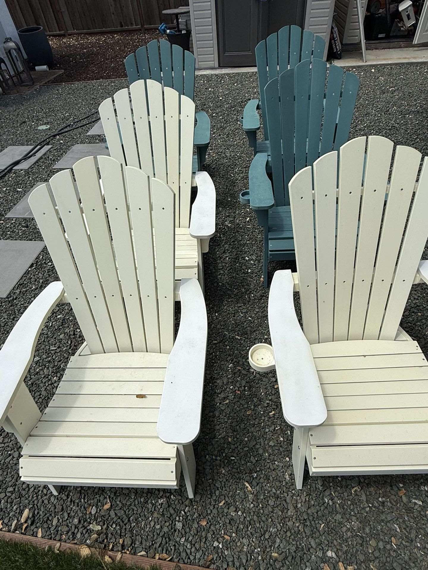 6x Adirondack Chairs With Cup holder - poly
