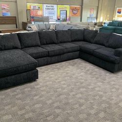 New Custom Black Sectional Couch