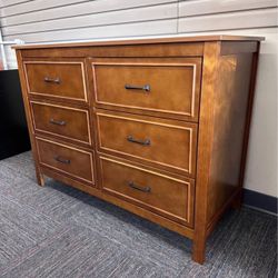 Charlie 6-Drawer Double Dresser – Chestnut, Solid Wood, New & Assembled 🌿