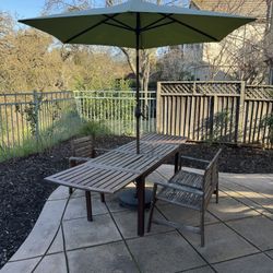 Table And  Bench & Chair. Umbrella.