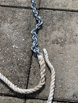 Galvanized anchor chain and rope