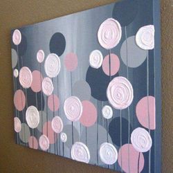 Hand Painted Abstract Acrylic On Canvas 