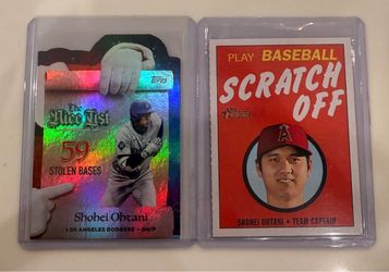 Shohei Ohtani Rare Insert Card Lot (2) Rare Ohtani Cards. Dodgers MVP