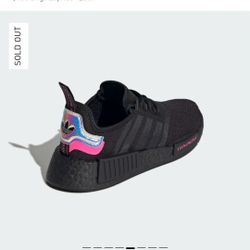 Adidas NMD_R1 Women's Sneaker Black/Pink/Iridescent Size 6