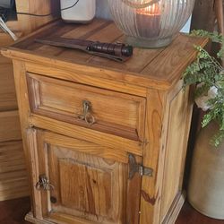 Antique pine wood drawer cabinet solid wood side table night stand