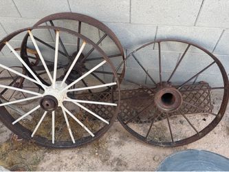 Old wagon wheels