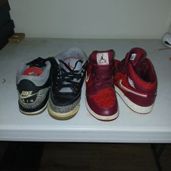 Lot Of 2 Size 6Y And 7Y Nike Jordan Sneakers