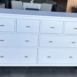 White Ikea Hemnes 8 Drawer Dresser