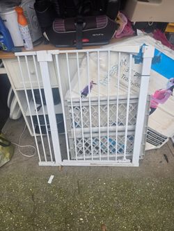 Extra high..White Metal Baby or Pet Safety Gate.. the price is firm