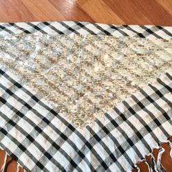 Black and White Triangle Scarf with Sparkles