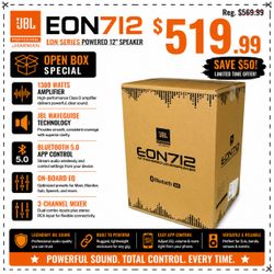 JBL EON Series Powered 12" Speaker 1300 Watts EON712 Bluetooth App Control🚨 Payment Options Available 🚨 No Credit Needed 🚨