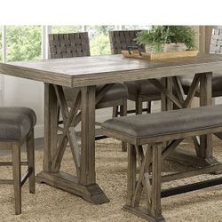 Bristow Charcoal 6 Pc Rectangle Counter Height Dining Room
