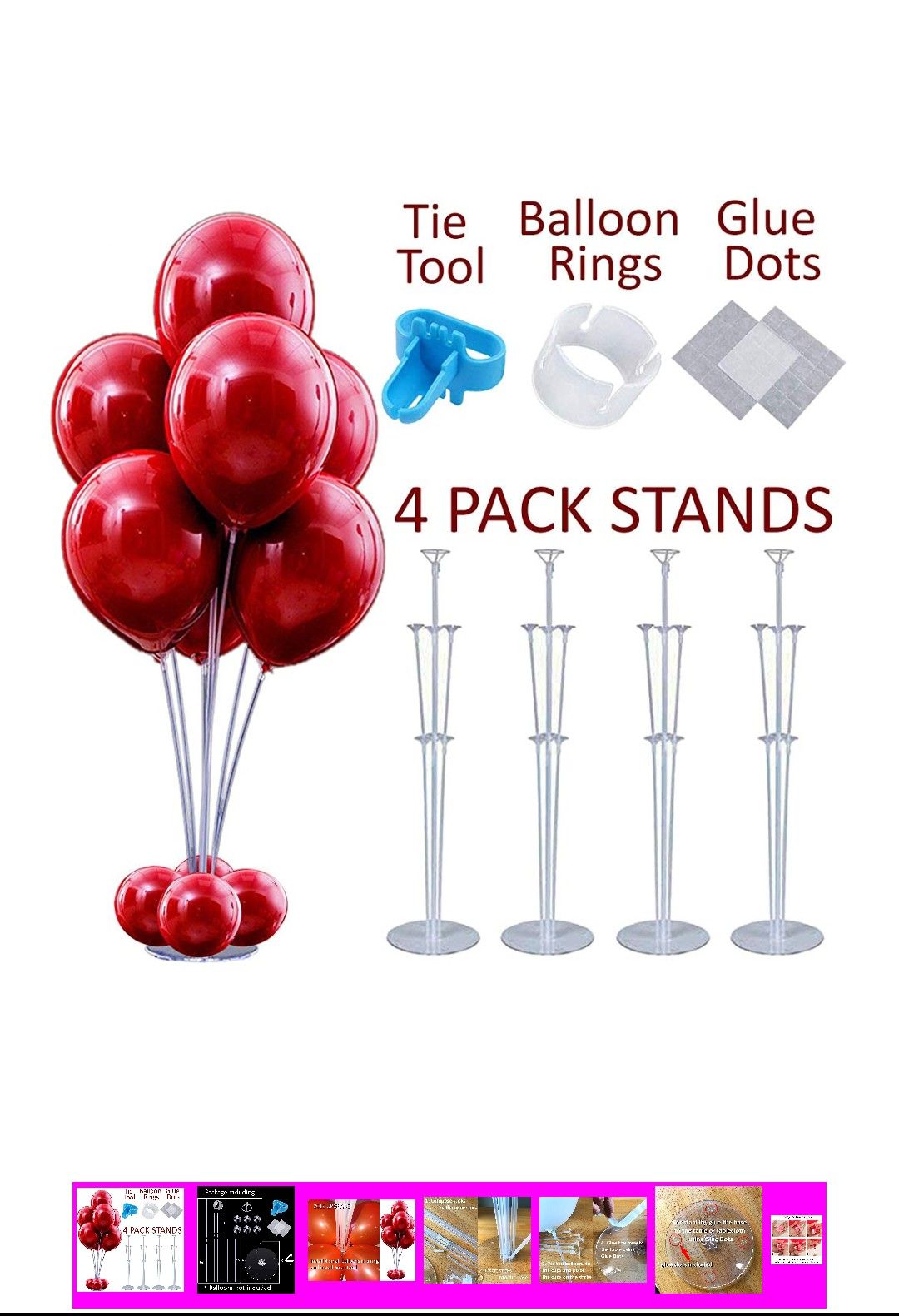 4 PCS Stable Table Balloon Stand