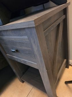 Gray nightstands pair of 2