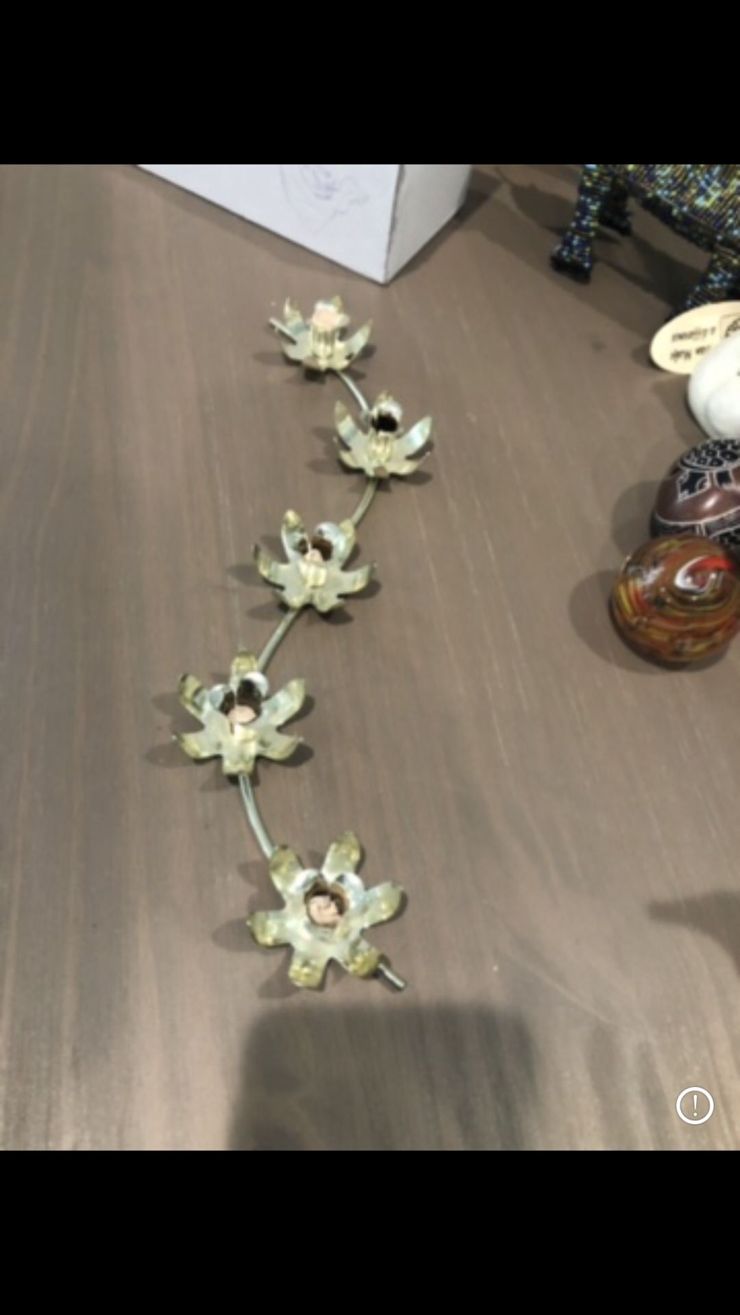 Antique Gold Candle Holder