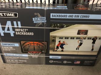 Basketball 44” Backboard And Rim Combo- New In Box