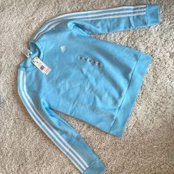 New adidas women’s light blue small sweatshirt w 3s fl swt small