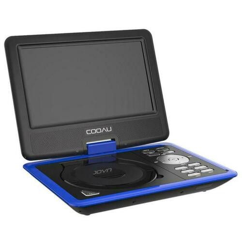 Blue COOAU Portable DVD Player Swivel HD Screen AV-in/AV-Out/SD/USB