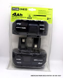 Ryobi PBP2005 ONE+ (Plus) Battery 18-Volt Lithium-Ion 4.0 Ah Compatible with Over 225 18V ONE+ Tools (2-Pack) SALE PRICE $80 FIRM 