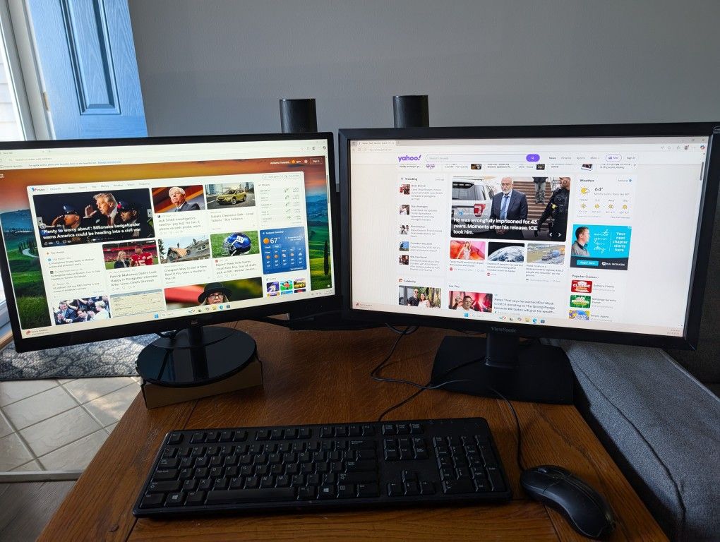 Desktop with Dual Monitors