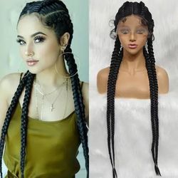 360  Full Lace Front Synthetic Braided Wigs 36 Inche Synthetic Braiding Hair Full Lace Front Wigs.
