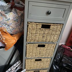 Negotiable - Gray 5 Basket drawer Accent Table