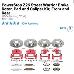 PowerStop Z26 Street Warrior Brake Rotor, Pad and Caliper Kit; Front and Rear