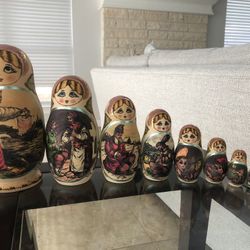 Russian Hand Painted Matryoshka Dolls -set of 10