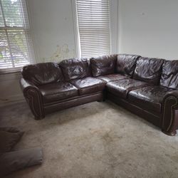 2 Pc Genuine Leather Sofa Sectional