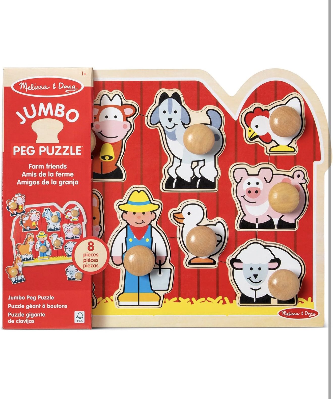 Brand New Melissa & Doug Farm Animals Jumbo Knob Puzzle