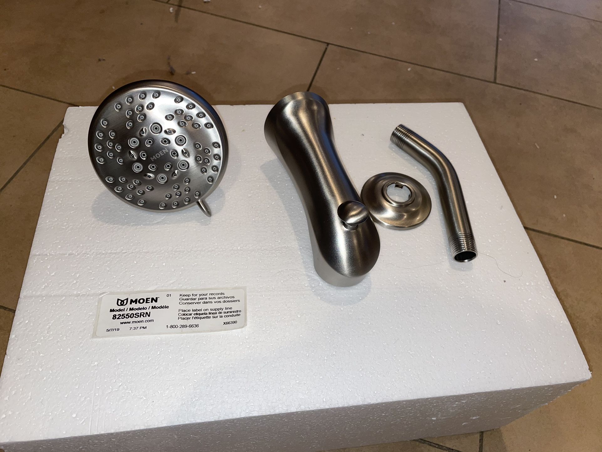 NEW Moen Darcy Shower Head - Shower Arm - Tub Spout