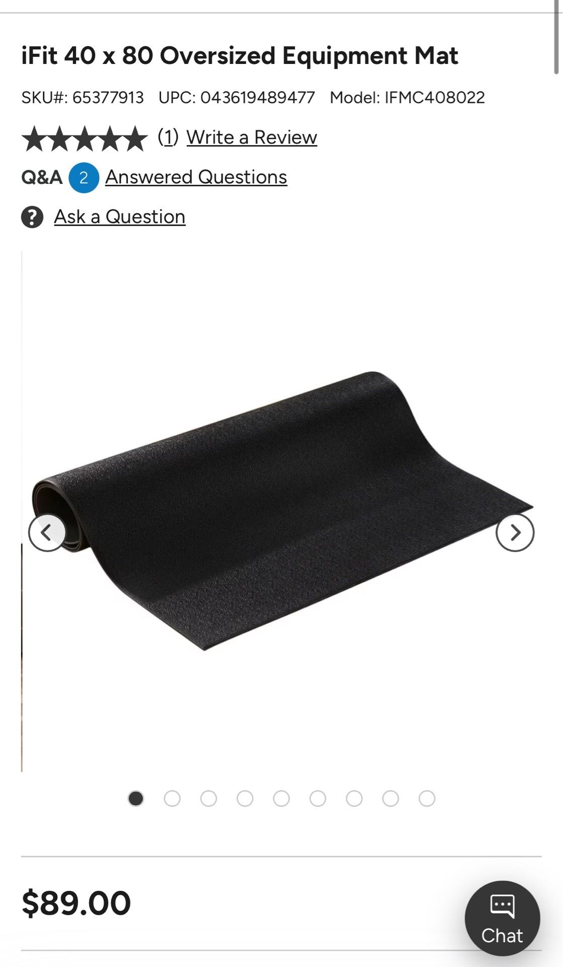 iFit 40 x 80 Oversized Equipment Mat Gym Mat