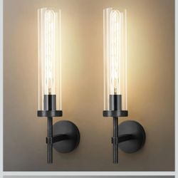 FAMDECOL Black Wall Sconces Set
