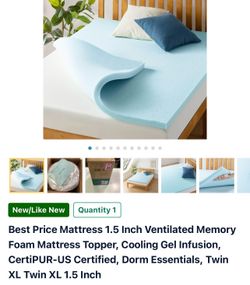 Twin XL mattress topper 1.5 inch